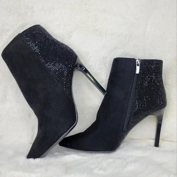NINE WEST NWT Booties Boots Woman's Heels Suede Black Stone authentic designer - Picture 7 of 15